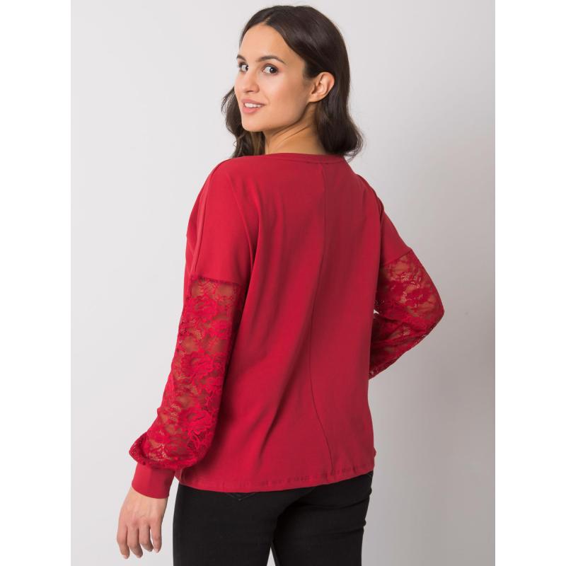 Dámská halenka krajková  RUE PARIS Shantelle bordó 