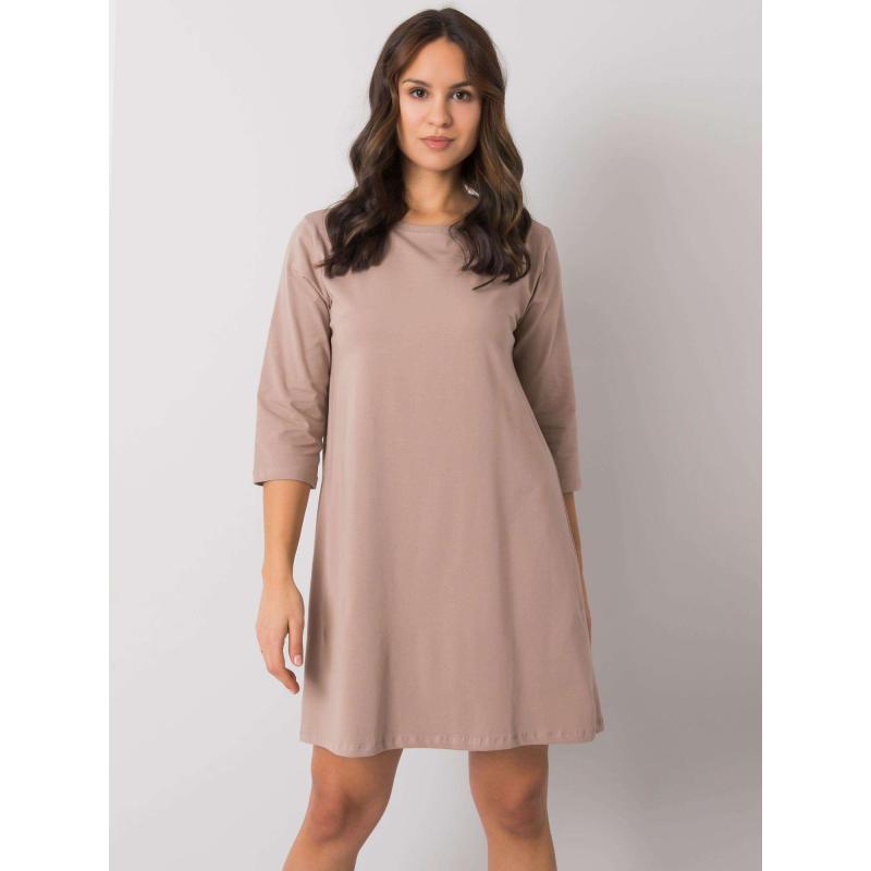 Dámské šaty s krajkou Jamelia RUE PARIS tmavě béžové  