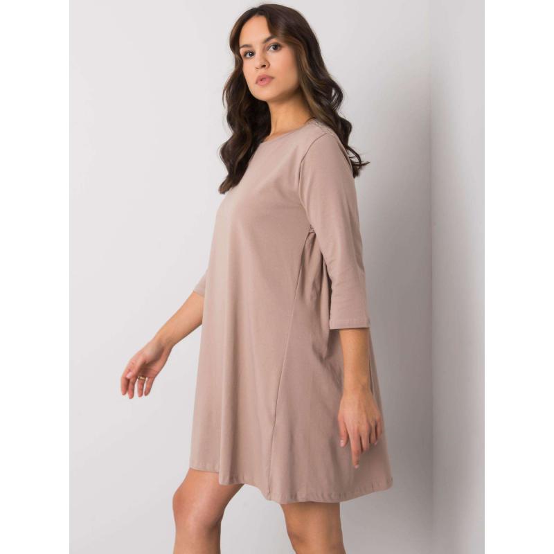 Dámské šaty s krajkou Jamelia RUE PARIS tmavě béžové  