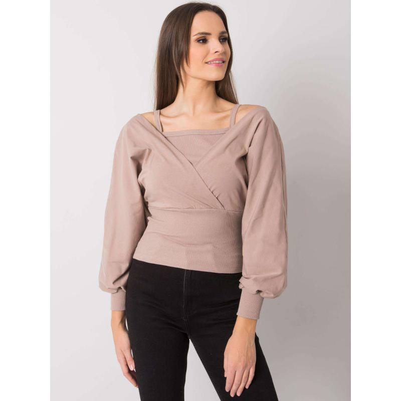 Dámská halenka bavlněná  Chavri RUE PARIS tmavě béžová