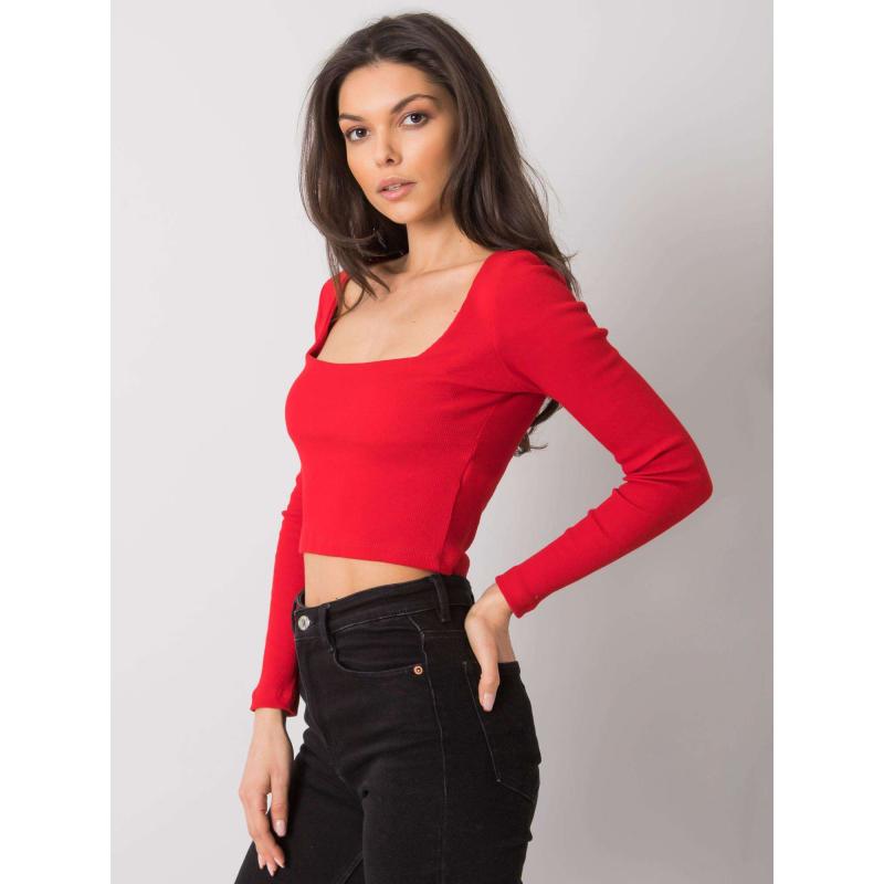 Dámská halenka krátká pruhovaná Cammy RUE PARIS červená