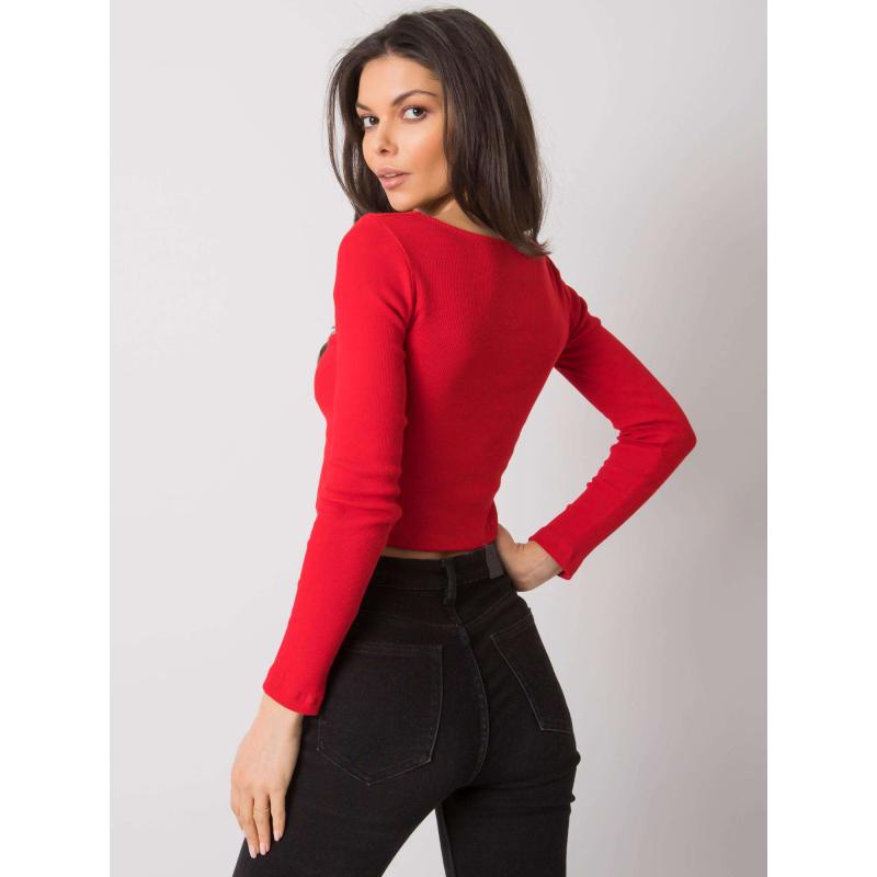 Dámská halenka krátká pruhovaná Cammy RUE PARIS červená