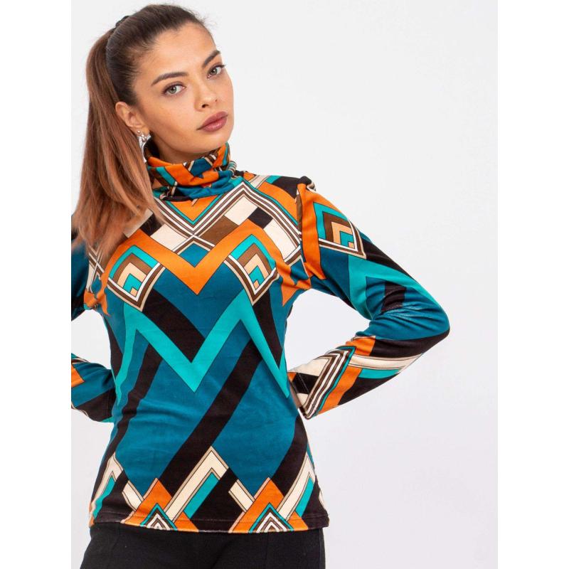 Dámská halenka velurová BILOXI modro-oranžová 