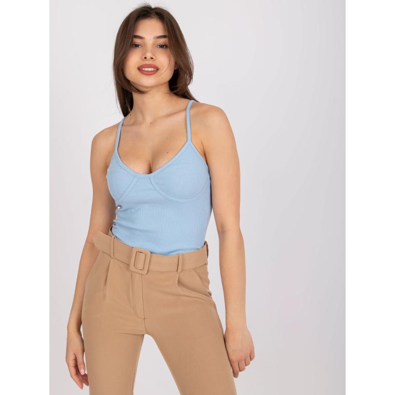 Női csíkos pamut felső Alla OCH BELLA világoskék