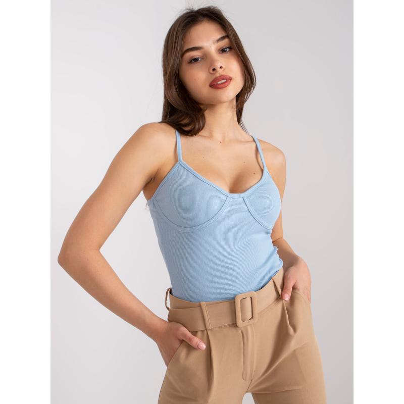Női csíkos pamut felső Alla OCH BELLA világoskék
