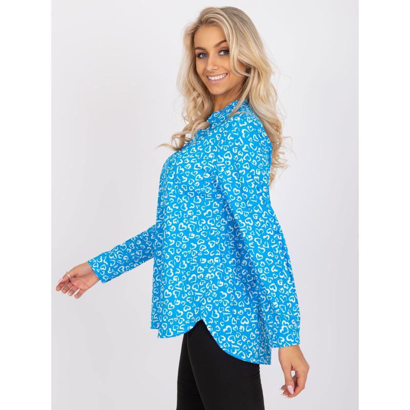 Dámská halenka volná s potiskem INESA modrá