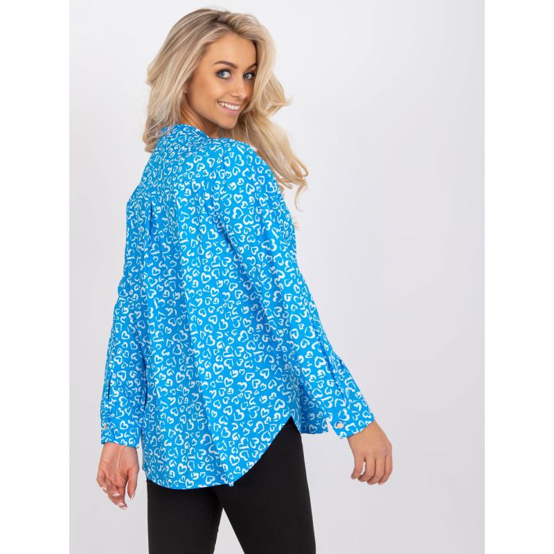 Dámská halenka volná s potiskem INESA modrá