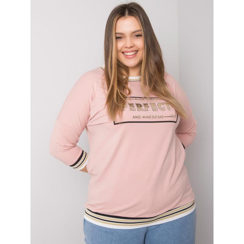 Dámska plus size bavlnená blúzka MIA pink