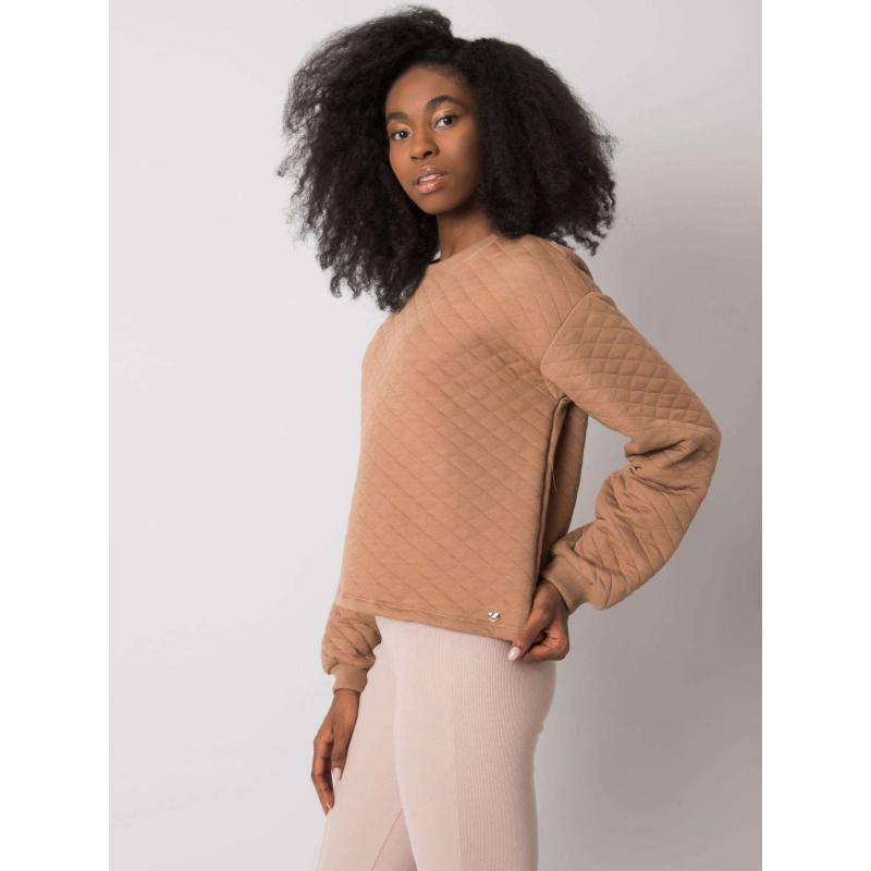 Dámská mikina s kapucí prošívaná KERSTINE hnědá