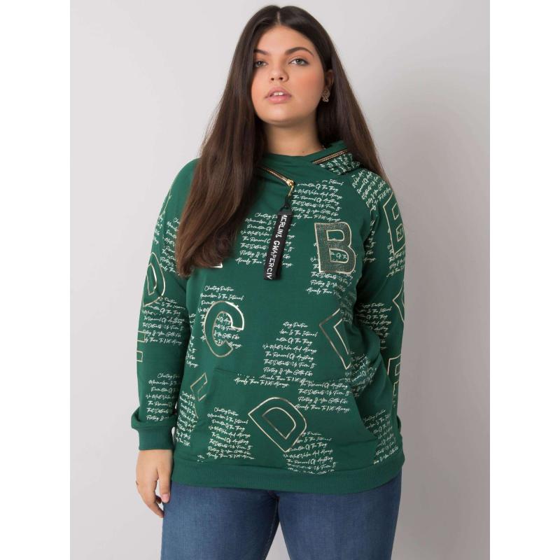 Dámská mikina plus size  ADELE tmavě zelená 