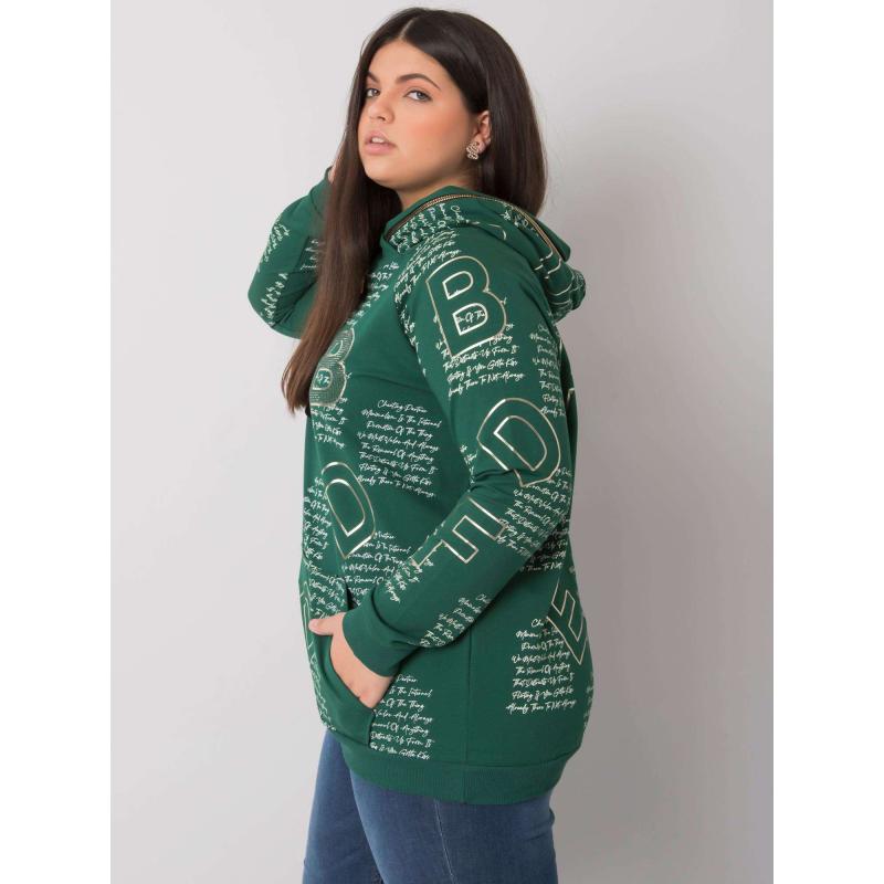 Dámská mikina plus size  ADELE tmavě zelená 
