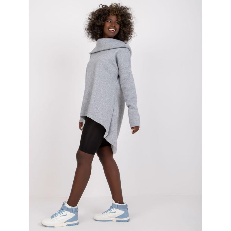 Női kapucnis pulóver melange VICTORIA szürke