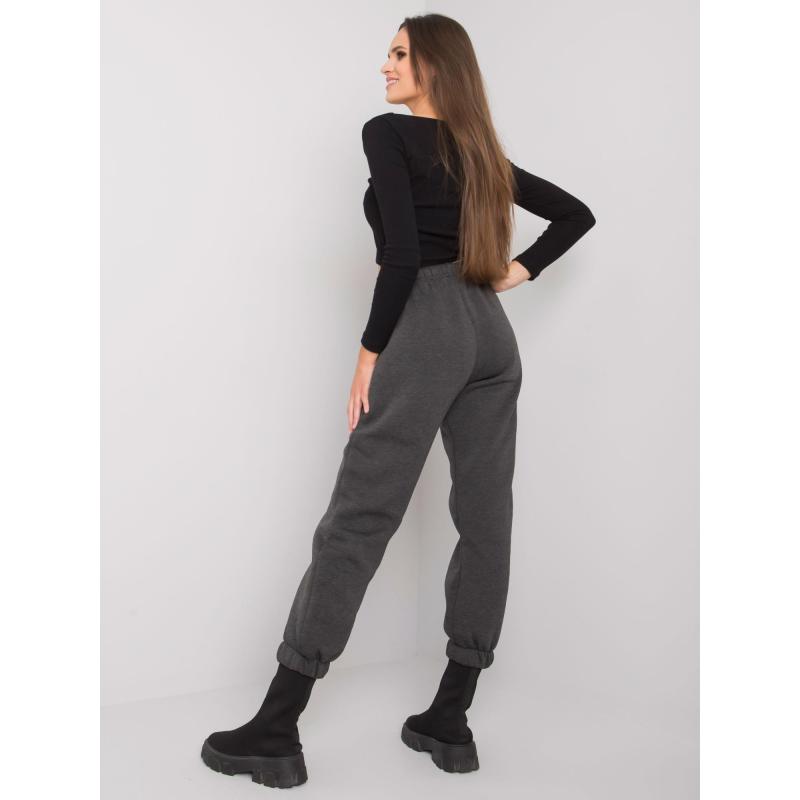 Dámské tepláky s nápisem LILY tmavě šedé 