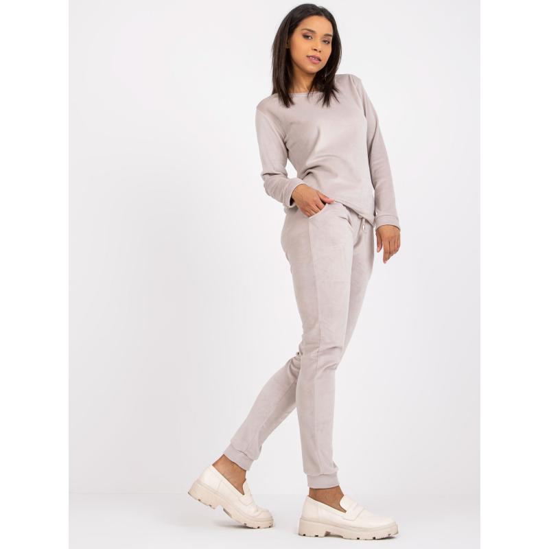 Dámská souprava s kapsami Clarisa RUE PARIS světle šedá 