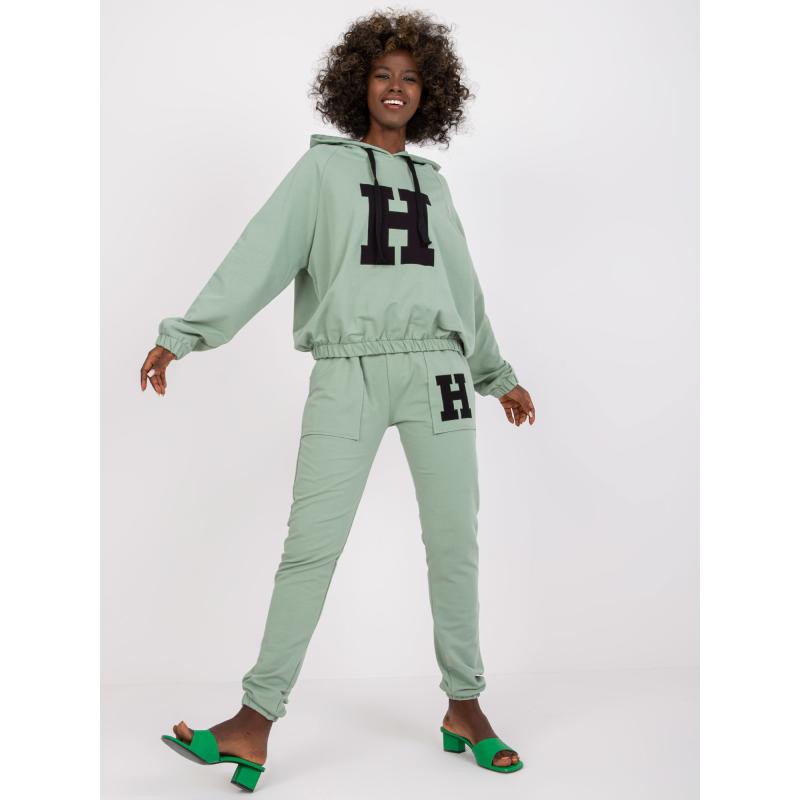 Dámská souprava s kalhotami NATELA pistáciová zelená