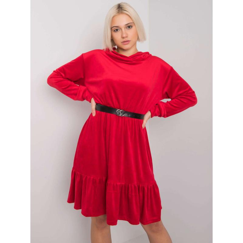 Dámské šaty s páskem CASABLANCA červené 