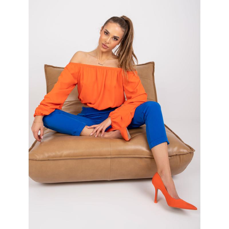 Dámská halenka krátká s odhalenými rameny NINELI oranžová