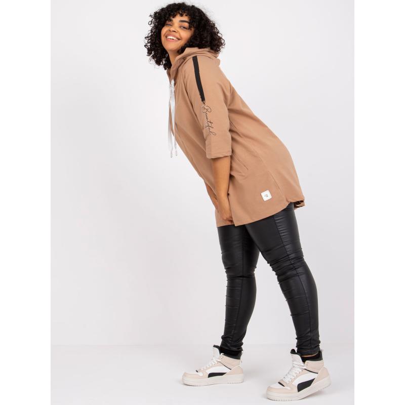 Női plus size pulóver MILEY barna