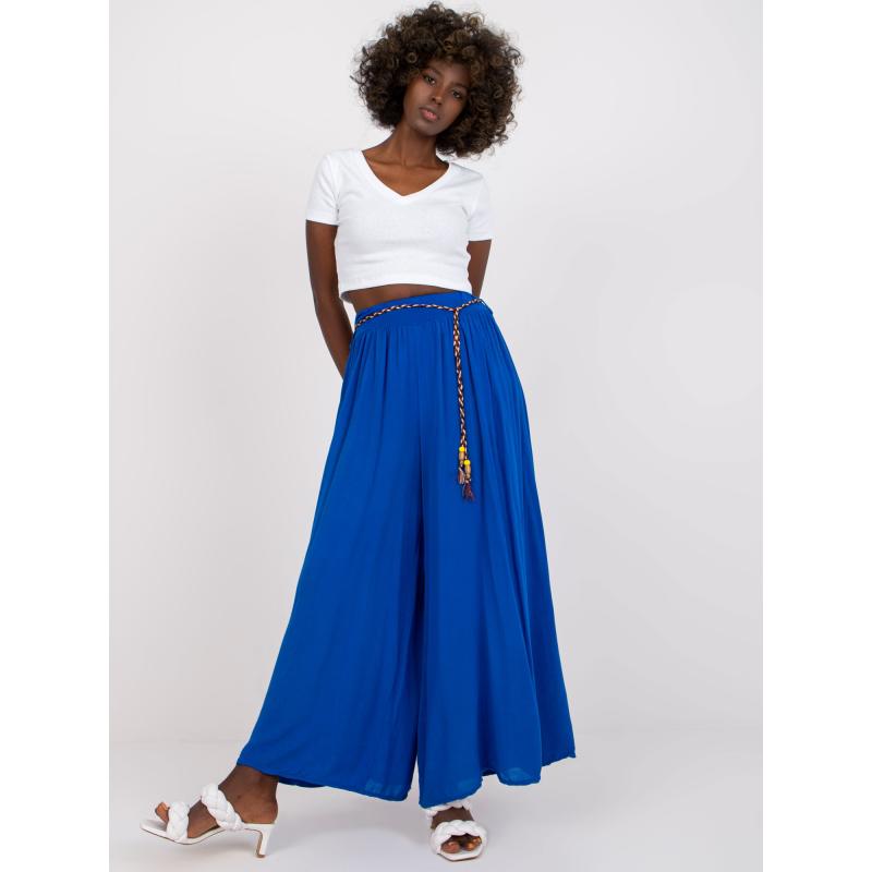 Dámské kalhoty s vysokým pasem Surie OCH BELLA tmavě modré 