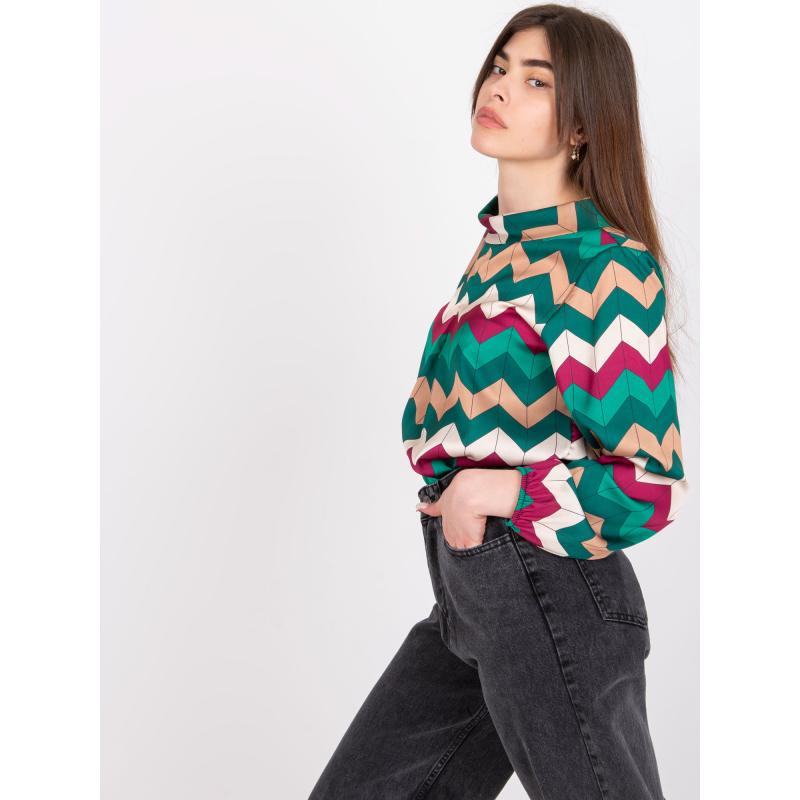 Női blúz hátul megkötős SILESIA zöld