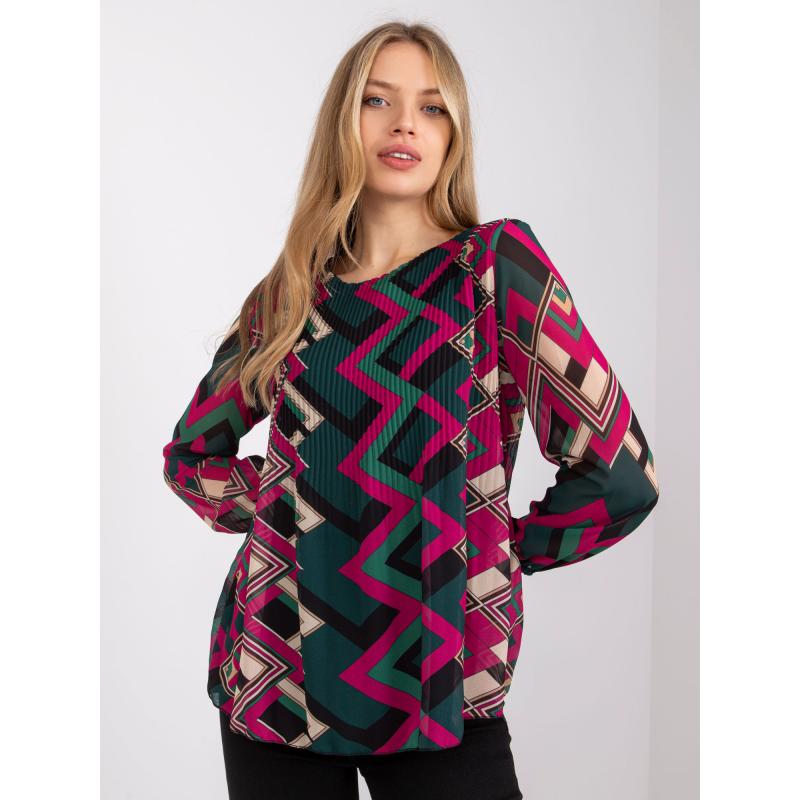 Dámská halenka pro všední den VIRGINIA zeleno-fialová 