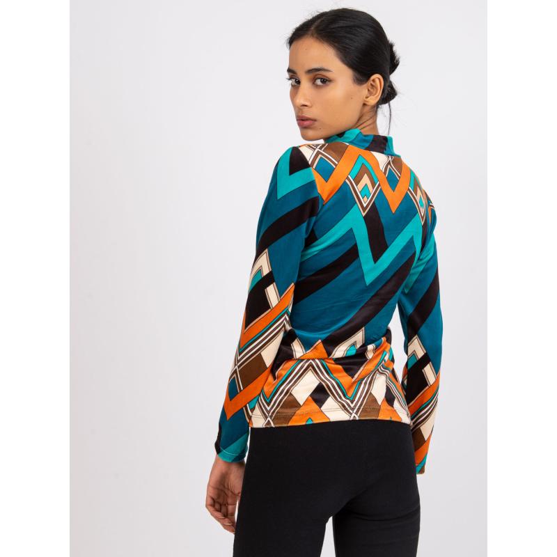 Dámská halenka velurová PARI modro-oranžová 