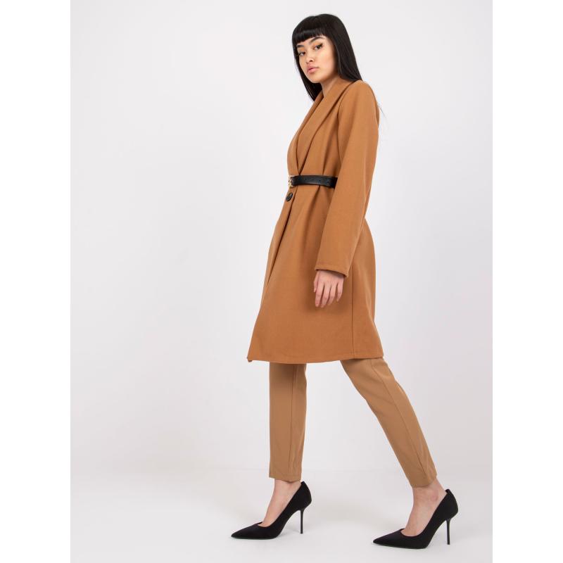 Női kabát övvel LUNA barna