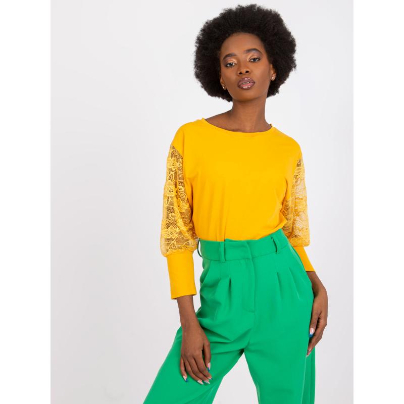 Dámská halenka s krajkovými rukávy Havana RUE PARIS zářivě oranžová