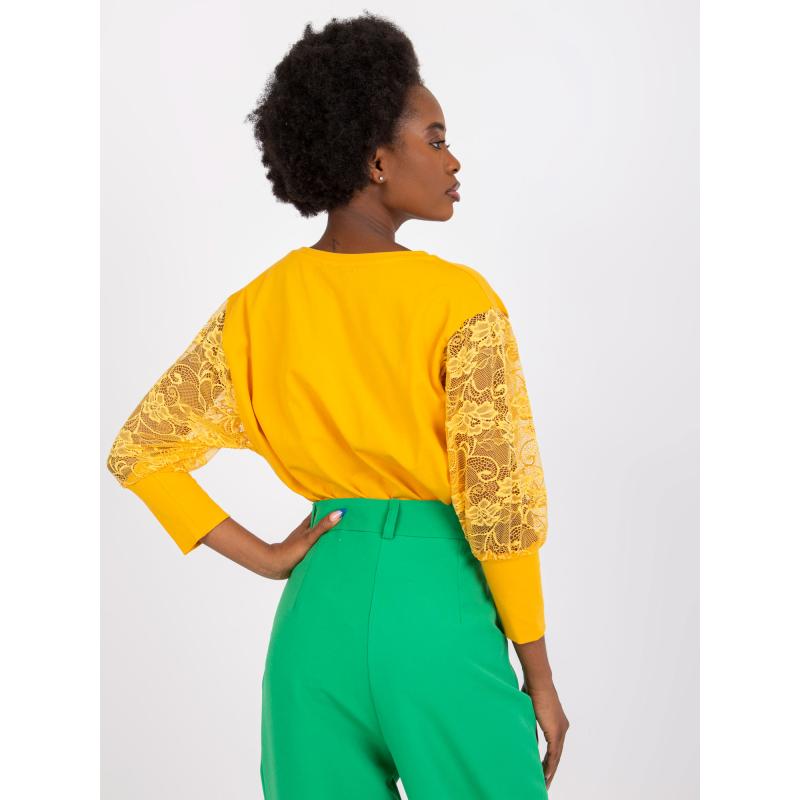 Dámská halenka s krajkovými rukávy Havana RUE PARIS zářivě oranžová