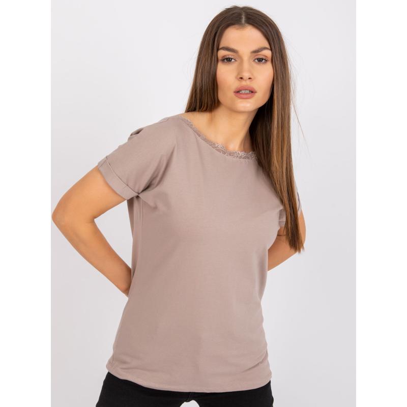 Dámská halenka s výstřihem na zádech Salma RUE PARIS tmavě béžová 