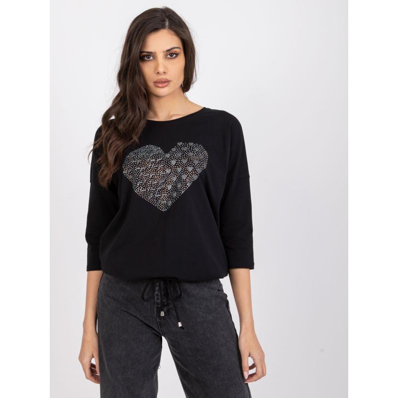 Női pamut blúz BINDY fekete