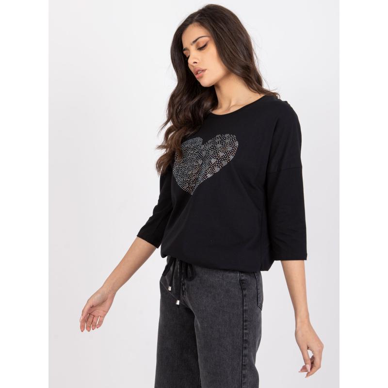 Női pamut blúz BINDY fekete