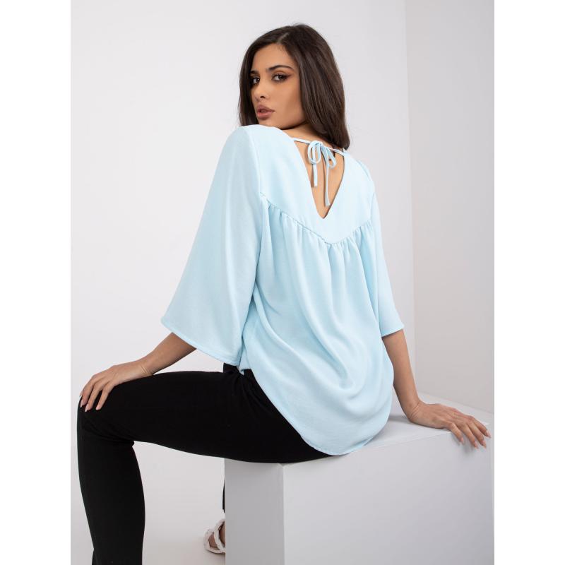 Női laza blúz Anita RUE PARIS világoskék