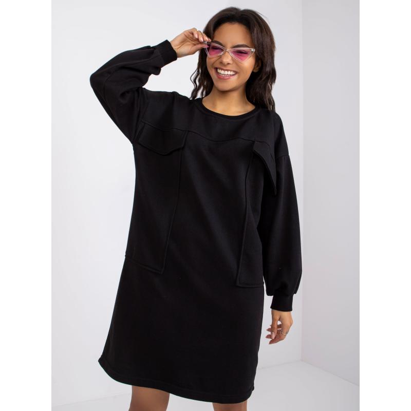 Női ruha zsebekkel CARRARA fekete