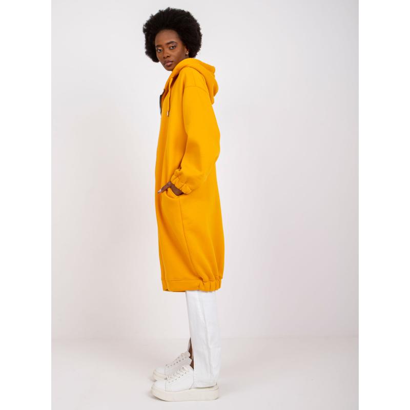 Dámska dlhá základná mikina Betty RUE PARIS jasne oranžová