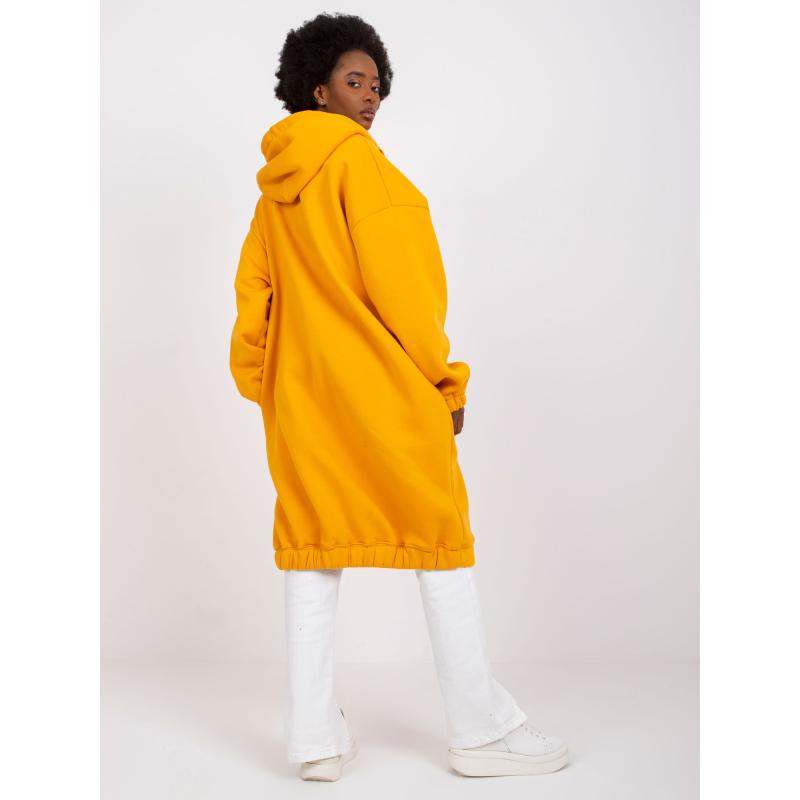 Dámska dlhá základná mikina Betty RUE PARIS jasne oranžová