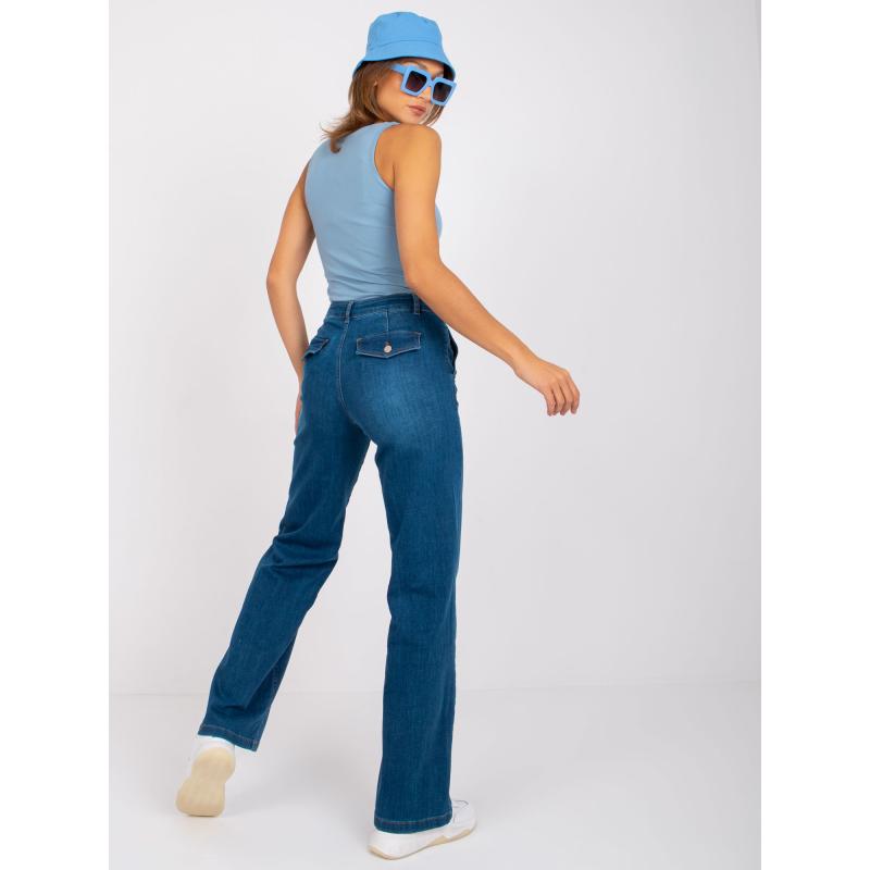 Dámský top s kulatým výstřihem basic NOELLE modrý 