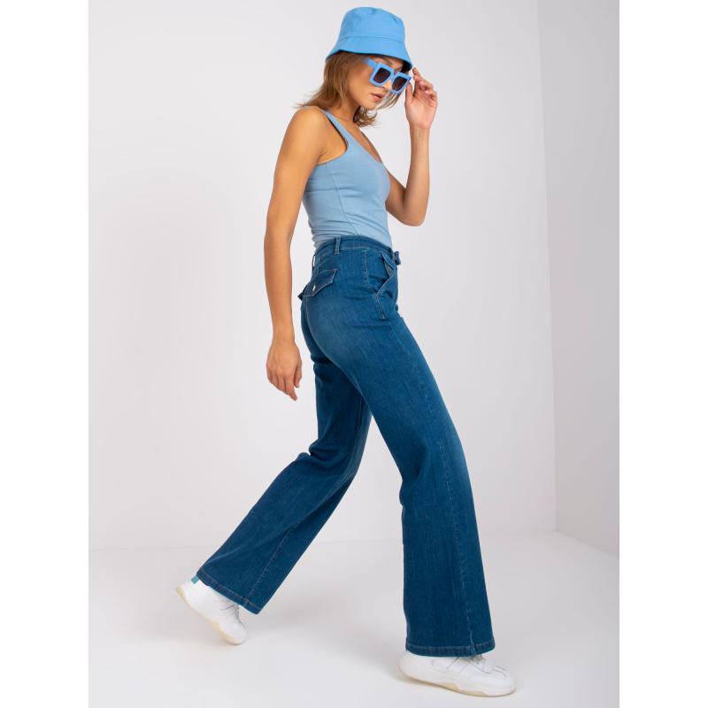 Dámský top s kulatým výstřihem basic NOELLE modrý 