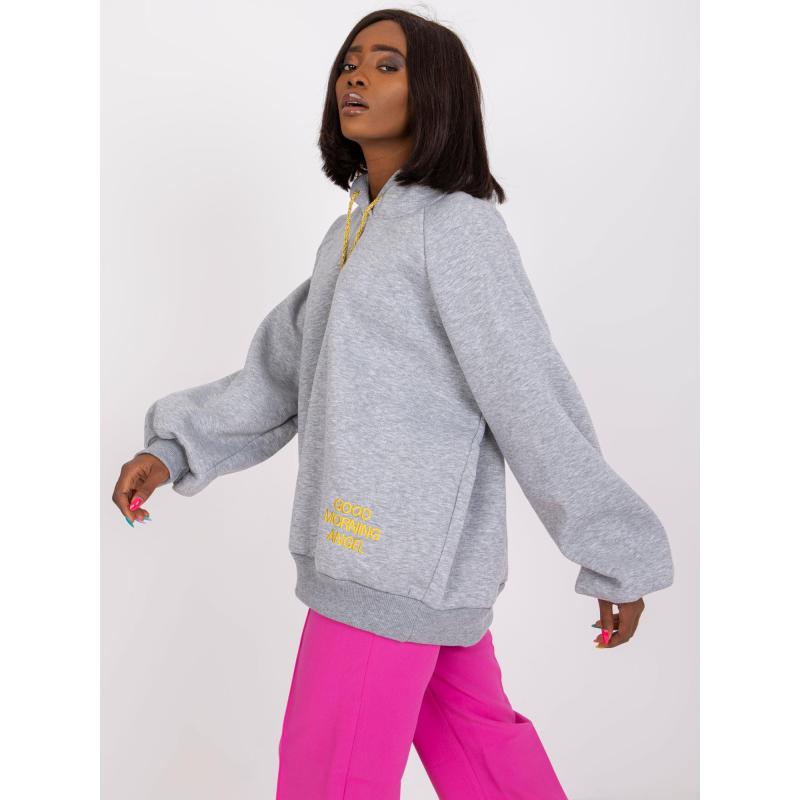Dámská mikina melanžová bavlněná DIEGO šedá 