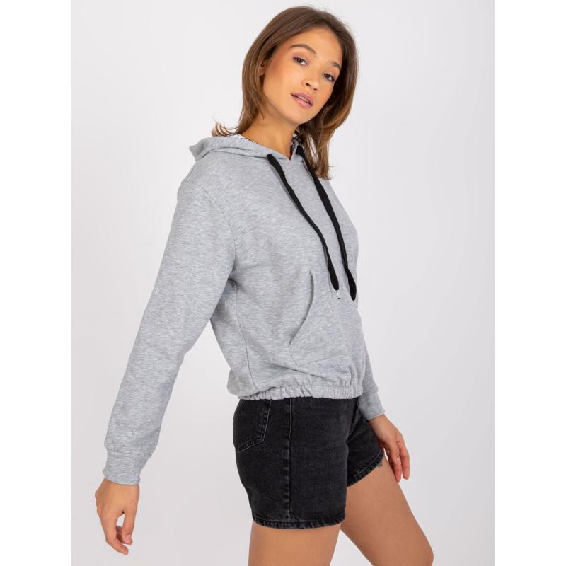 Női kapucnis pulóver melange PALENCIA szürke