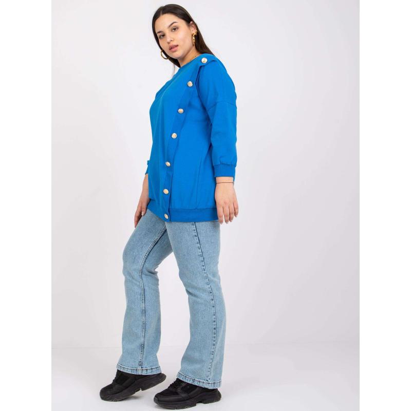 Női plus size gombos blúz BRIGGETE sötétkék