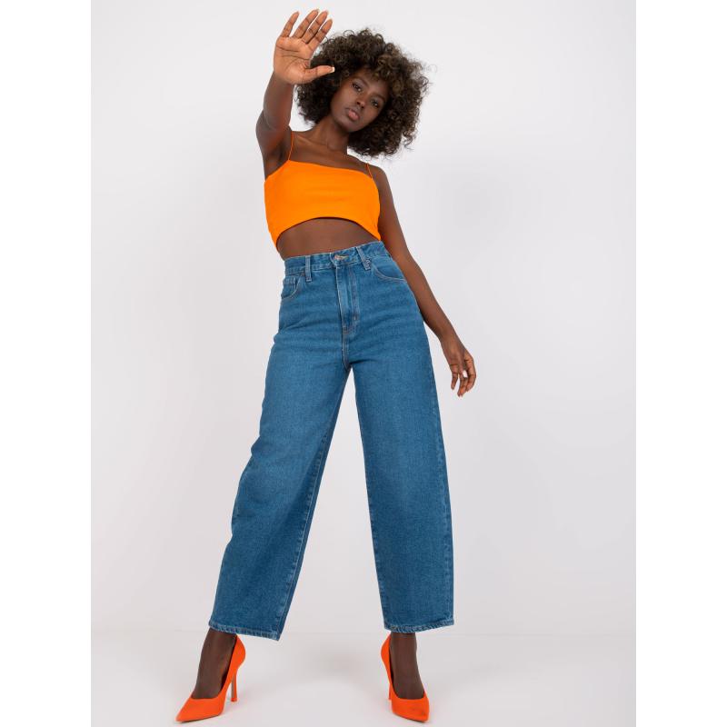 Női széles szárú farmer Azalia RUE PARIS kék