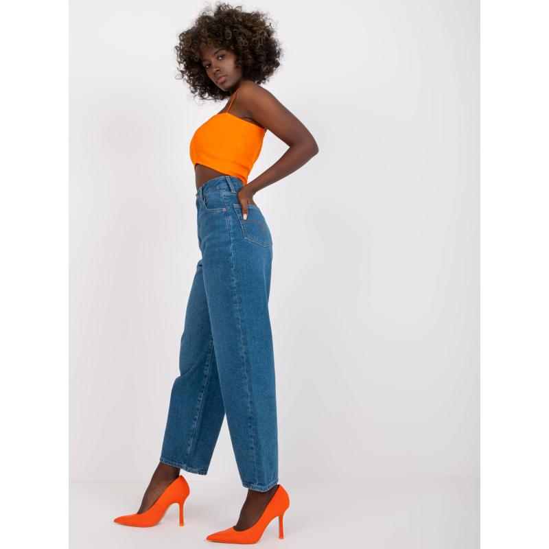 Női széles szárú farmer Azalia RUE PARIS kék