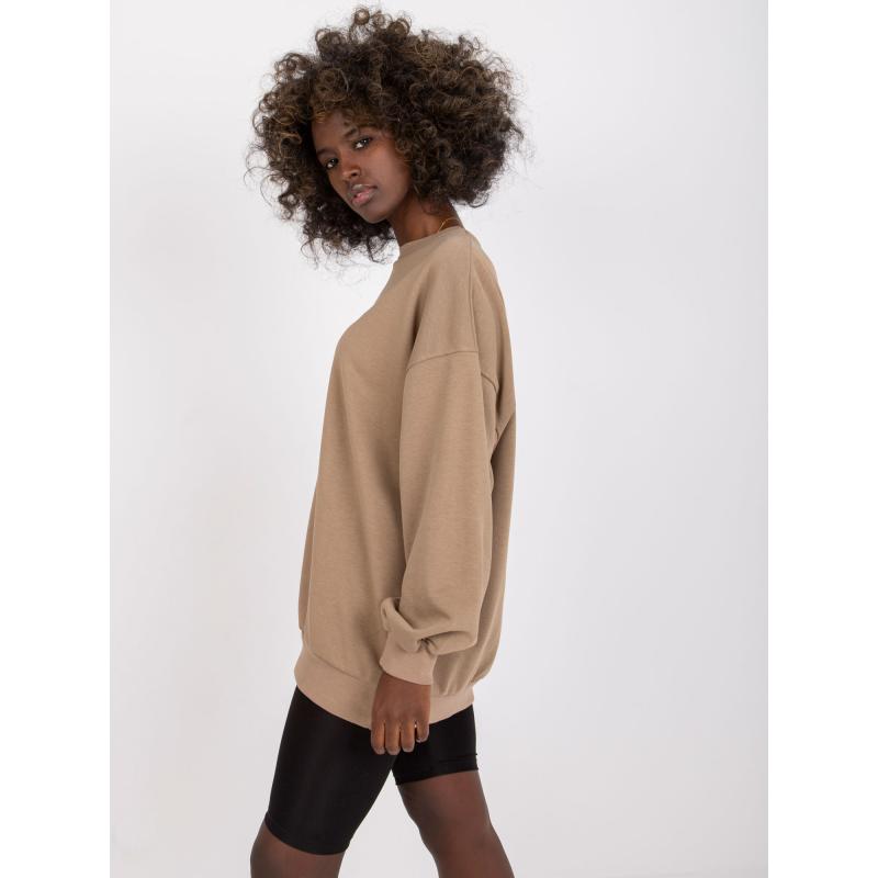 Dámská mikina s kapucí bavlněná MILEY tmavě béžová  