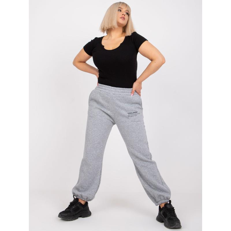 Női plus size melegítőnadrág zsebekkel BANNI szürke