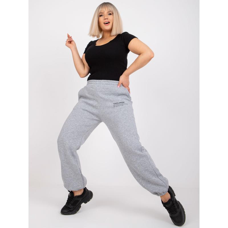 Női plus size melegítőnadrág zsebekkel BANNI szürke