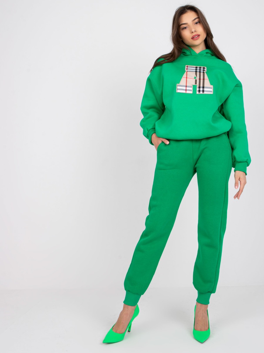 Dámska mikina s kapucňou a nášivkou Felicia green