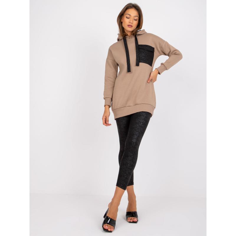 Női szett leggingsszel ELBA sötét bézs színű