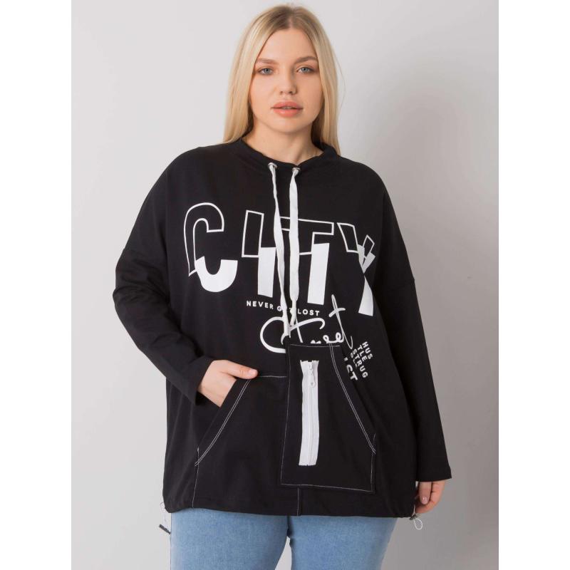 Dámská mikina s kapucí plus size HACKNEY černá 