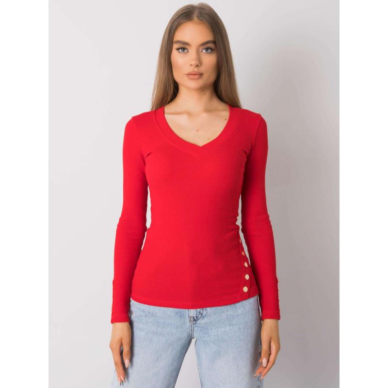 Dámská halenka žebrovaná Abeline RUE PARIS červená 